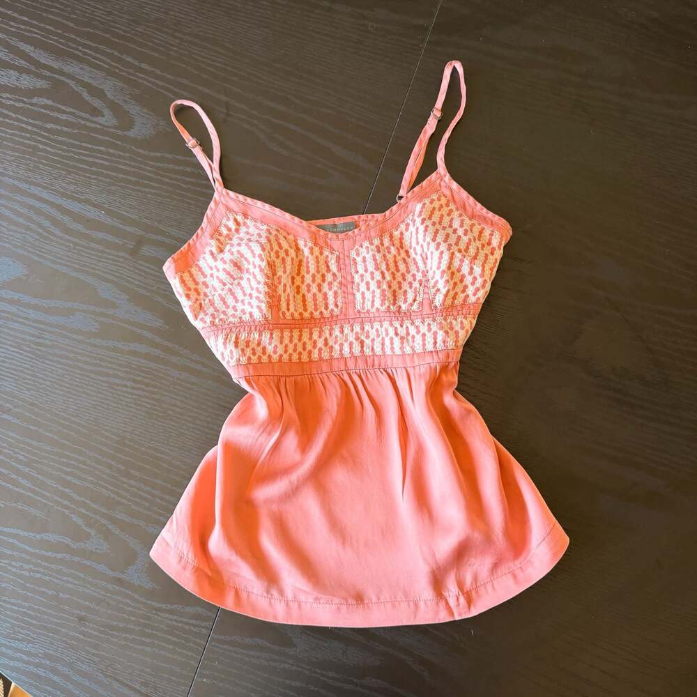 Proenza Schouler for Target 100% Silk Crochet Bodice Baby Doll Tank Top